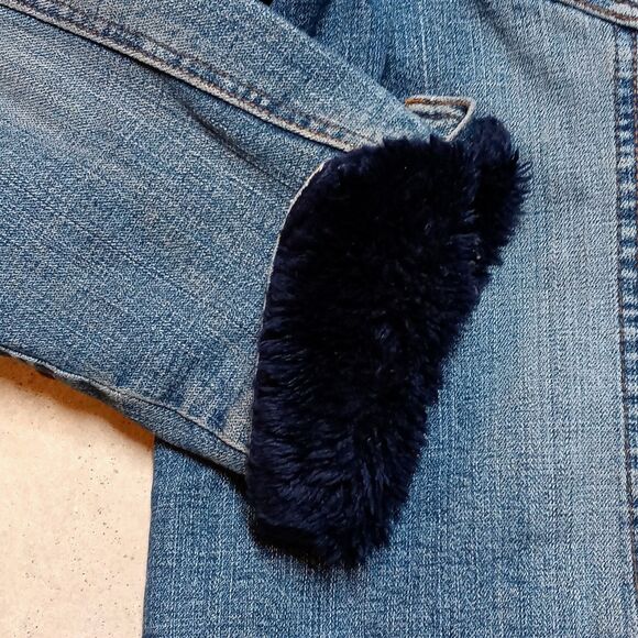 Levi's Trucker Jacket Women's Size 3X Faux Fur Collar Cuffs Quilt Lined Jean - Picture 4 of 15